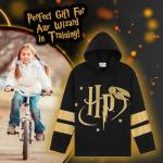 Harry Potter Hogwarts Zip Hoodie for Teen Girls (Black/Gold/Red, 11-12)