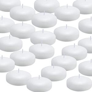 Set of 36 White Floating Candles for Events