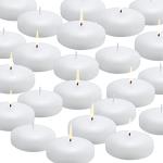 flamecan 24 Pack Floating Candles, 3” White Unscented Dripless Wax Burning Candles, for Cylinder Vases, Weddings, Party and Holiday …