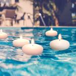 flamecan 24 Pack Floating Candles, 3” White Unscented Dripless Wax Burning Candles, for Cylinder Vases, Weddings, Party and Holiday …