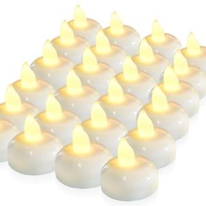 Flameless Floating Candles - 24 Pack Warm White