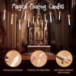 Floating LED Candles with Wand for Halloween Decor