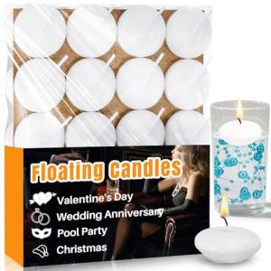 30 White Floating Candles for Parties and Decor