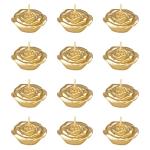 Floating Gold Rose Petal Candles - 12 Pack