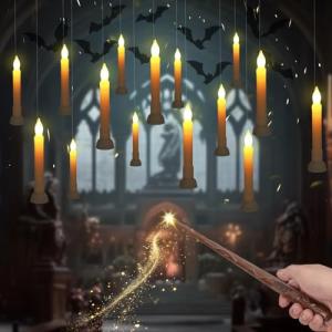 12 Floating Candles with Wand Remote for Magic