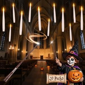 Floating LED Candles with Wand - 20 Pack