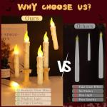 Floating LED Candles with Wand Remote - 12 Pack