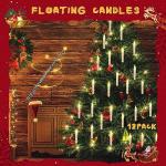 Floating LED Candles with Wand Remote - 12 Pack