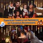 Floating LED Candles with Wand for Halloween Decor