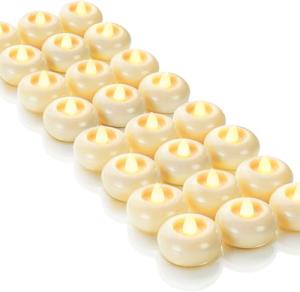24 Pack Waterproof LED Floating Candles - Ivory