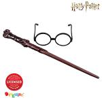 Harry Potter Costume Wand and Glasses Set
