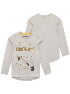Harry Potter Girls Hogwarts Grey Long Sleeve Tee