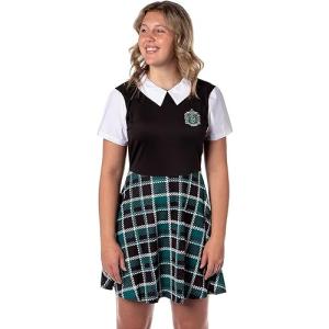 Slytherin Plaid Skirt Cosplay Dress for Women