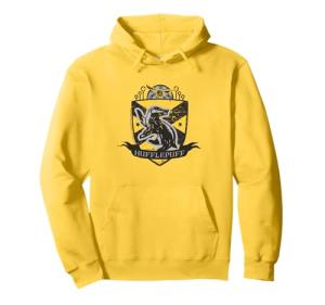 Hufflepuff Quidditch Distressed Shield Hoodie