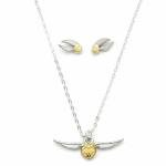 Harry Potter Golden Snitch Necklace & Earrings Set