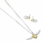 Harry Potter Golden Snitch Necklace & Earrings Set