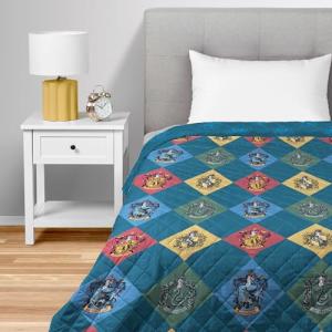 Harry Potter House Crest Quilted Throw Blanket