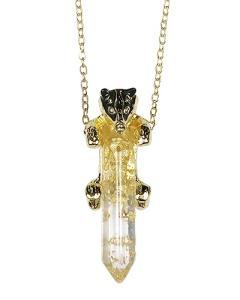 Hufflepuff Badger Gemstone Pendant Necklace