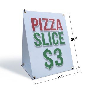 Fresh Pizza Slice A-Frame Sidewalk Sign