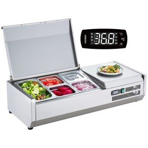 VEVOR Stainless Steel Pizza Prep Station 130W