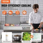 VEVOR Stainless Steel Pizza Prep Station 130W