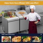 29" Stainless Steel Pizza Prep Table Fridge