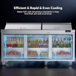 Coolski 72.7’’ W Salad Bar Refrigerator 3 Doors