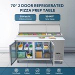 Wilprep 70" Commercial Stainless Steel Pizza Prep Table