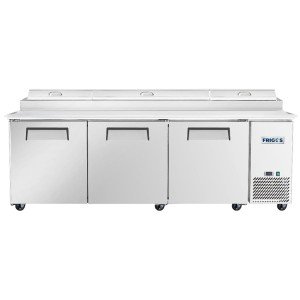 93" Stainless Steel Refrigerated Pizza Prep Table
