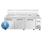 93" Stainless Steel Refrigerated Pizza Prep Table