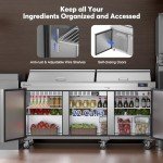 Coolski 72.7’’ W Salad Bar Refrigerator 3 Doors