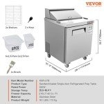 28" Commercial Salad Prep Table Refrigerator
