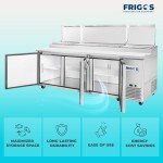 93" Stainless Steel Refrigerated Pizza Prep Table