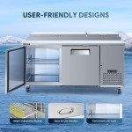 Wilprep 70" Commercial Stainless Steel Pizza Prep Table