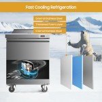 29" Stainless Steel Pizza Prep Table Fridge