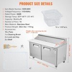 VEVOR 60" Stainless Steel Food Prep Table
