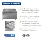 Kratos 61" Commercial Pizza Prep Table with 16 Pans