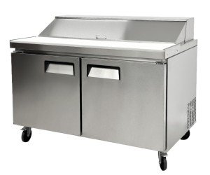 60" Two Door Pizza Prep Table with 16 Pans