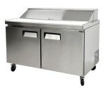 60" Two Door Pizza Prep Table with 16 Pans
