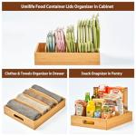 Umilife Bamboo Kitchen Cabinet Organizer for Lids