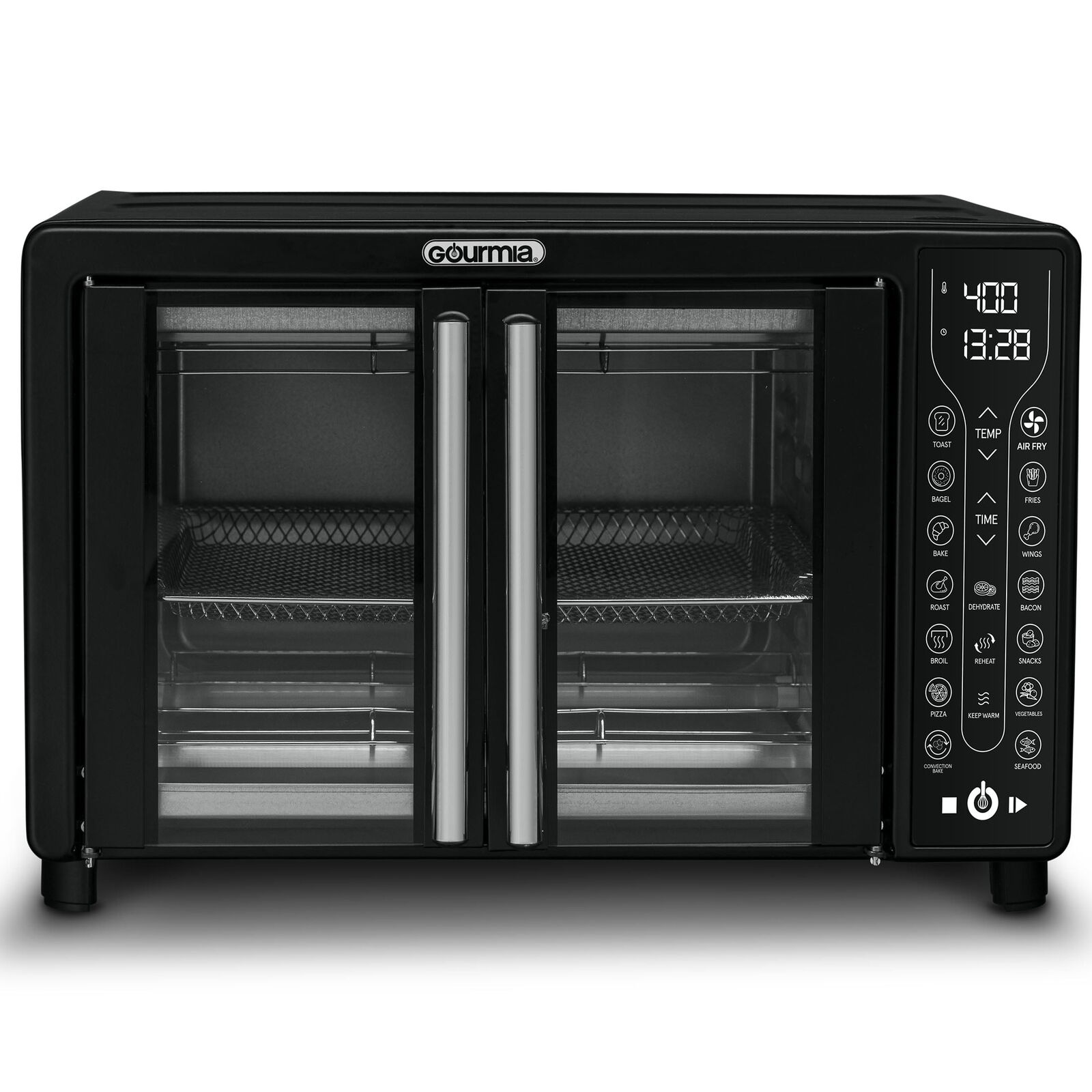 Black Gourmia French Door Air Fryer Oven