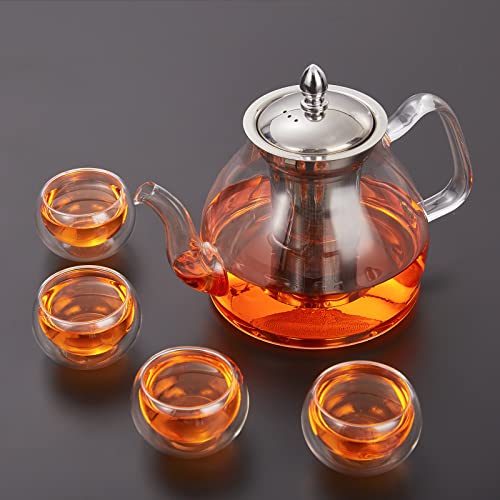 Glass Teapot Kettle with Stainless Steel Infuser