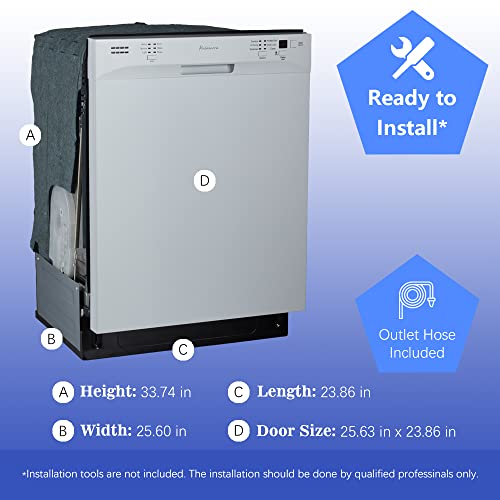 Kalamera 24-Inch Built-In Dishwasher with 6 Wash Cycles