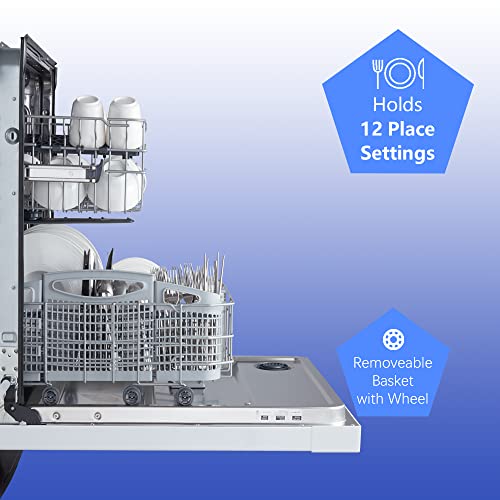 Kalamera 24-Inch Built-In Dishwasher with 6 Wash Cycles