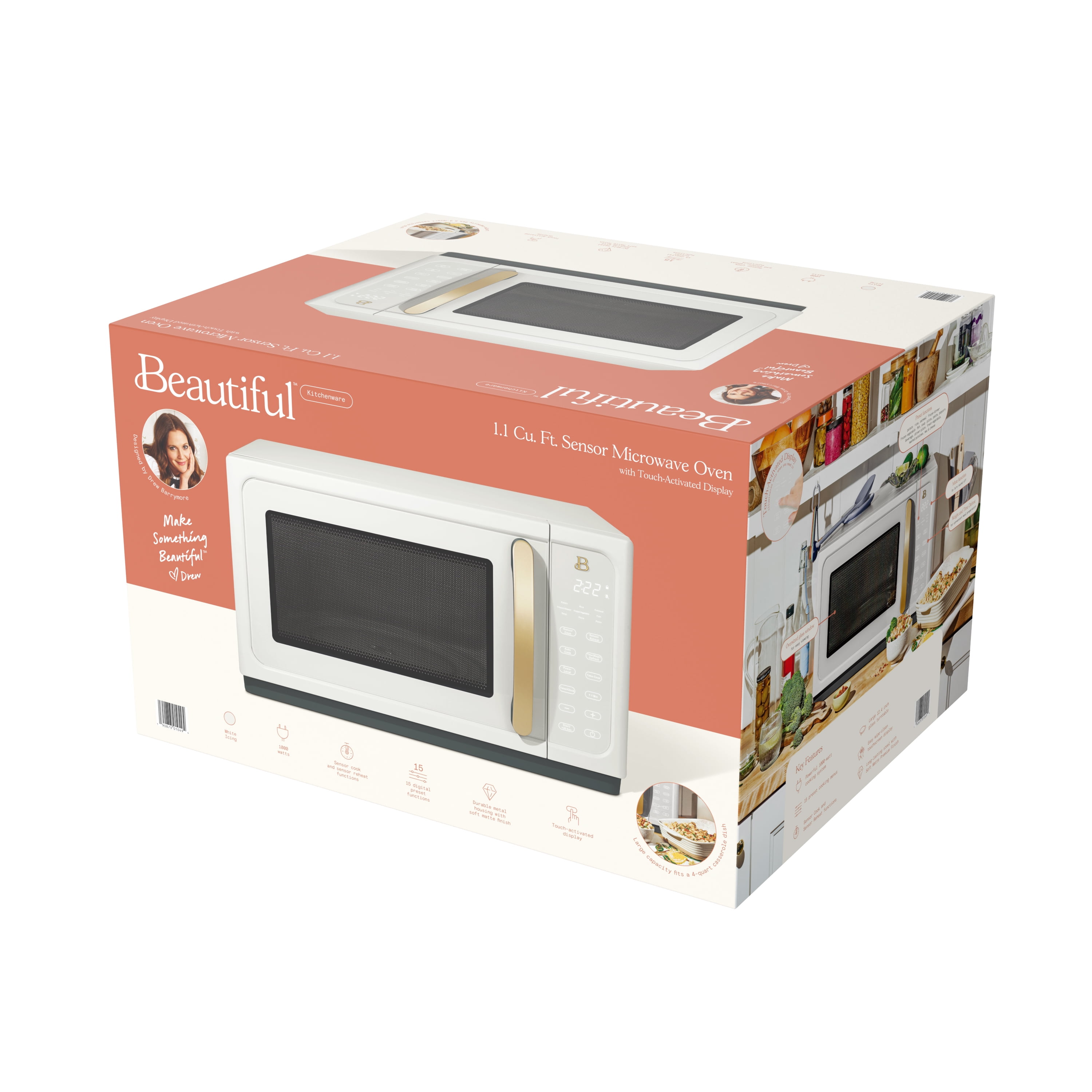 Drew Barrymore 1.1 Cu ft Sensor Microwave Oven