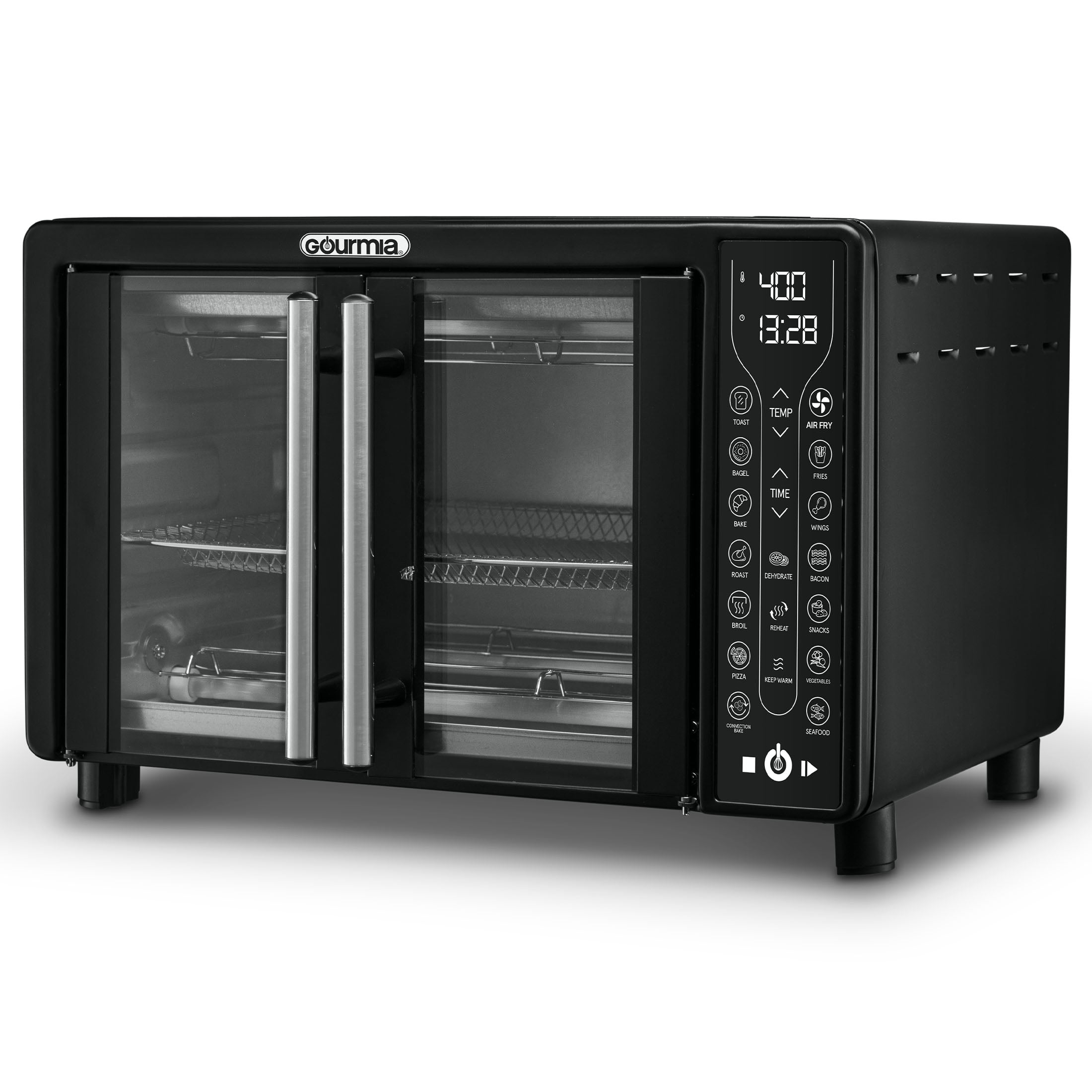 Black Gourmia French Door Air Fryer Oven