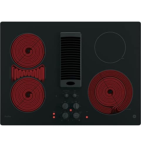 GE Profile Series Electric Cooktop, 30", Black