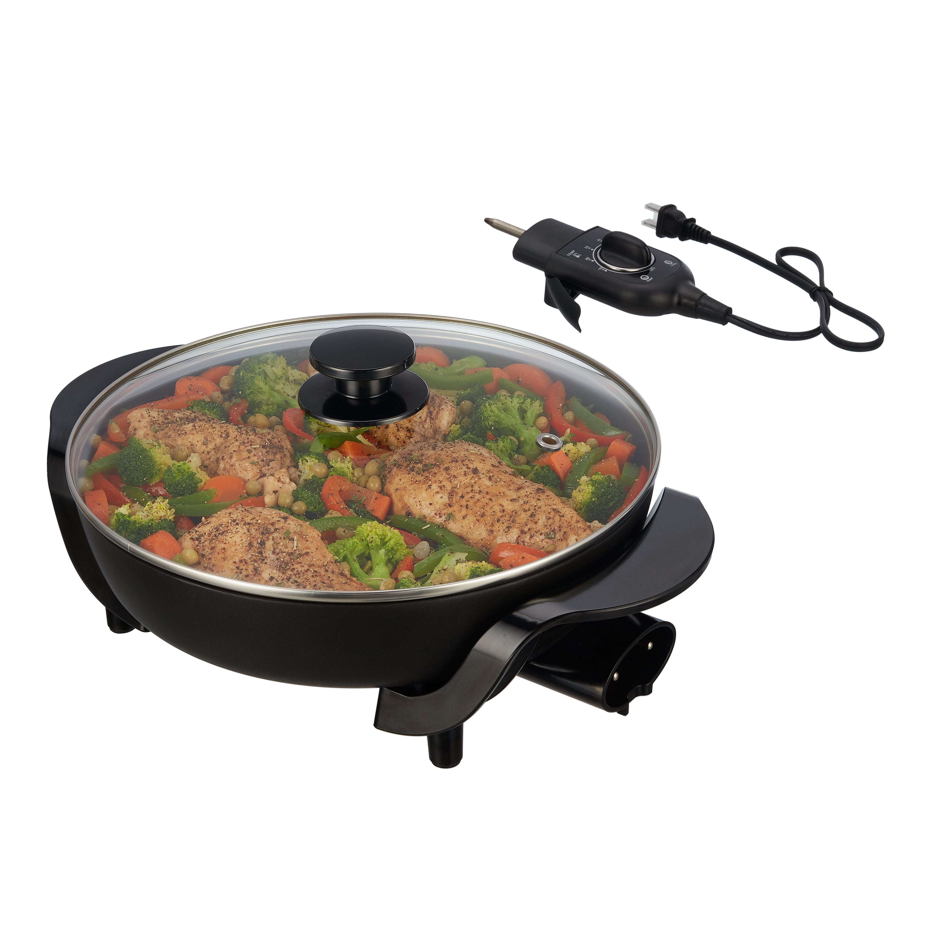 Mainstays 12" Round Nonstick Electric Skillet with Glass Cover