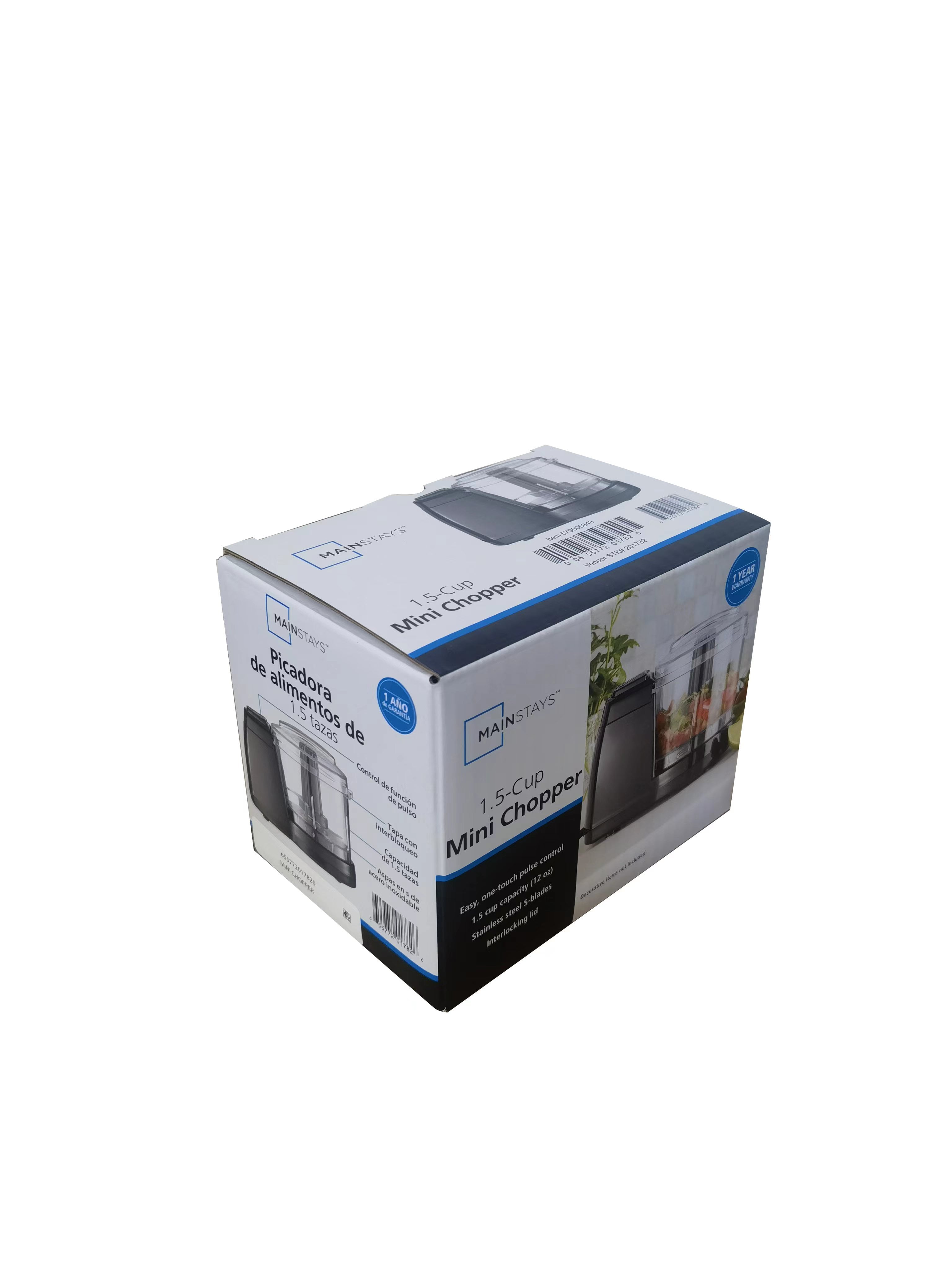 Mainstays 1.5 Cup, One-Touch Pulse , Mini Food Chopper, Black