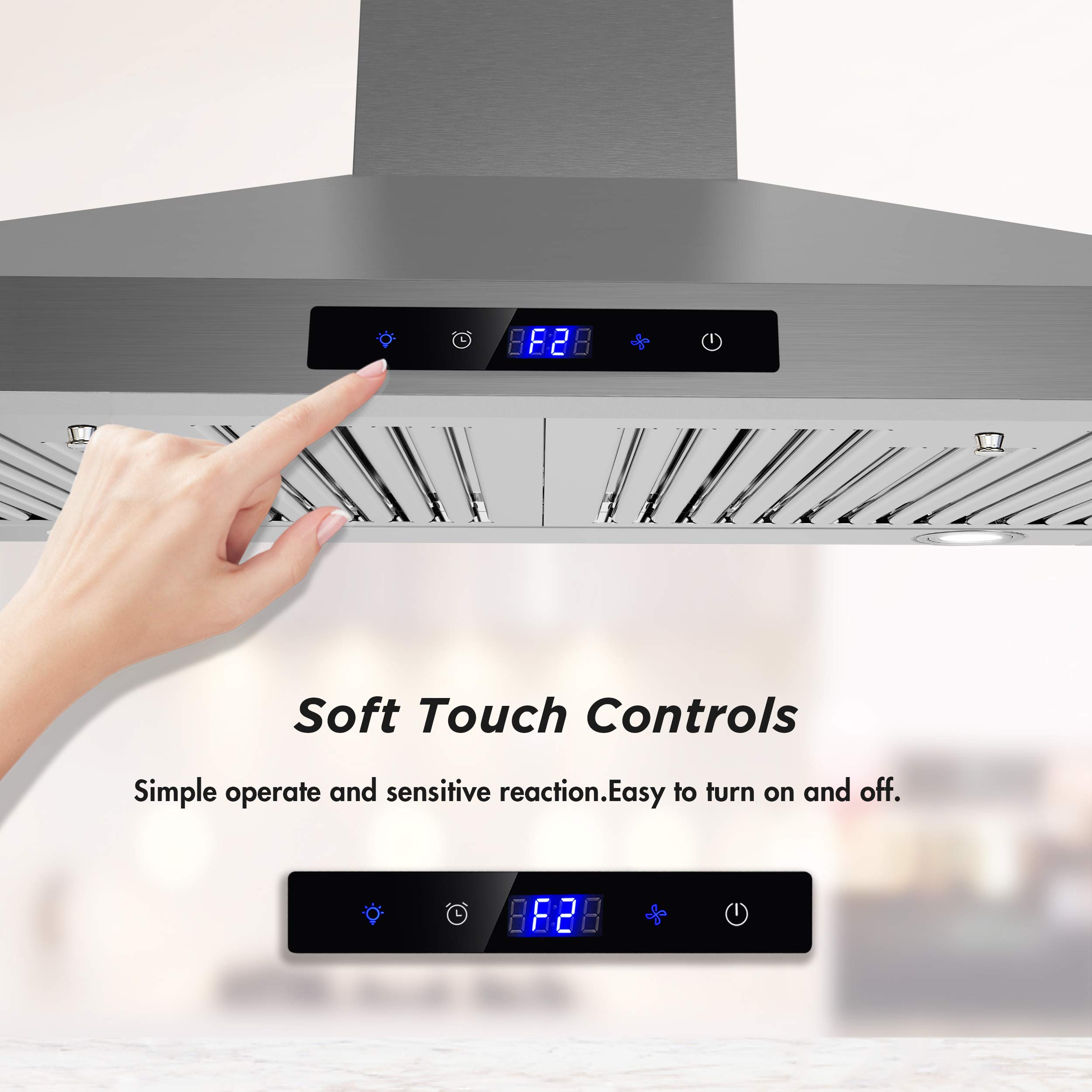 30" FIREGAS Wall Mount Range Hood with Touch Control